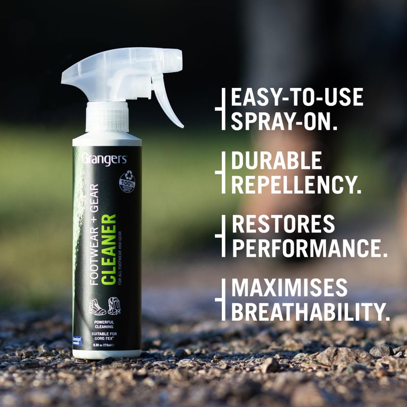Grangers Shoe and Outdoor Gear Cleaner, Easy to Apply Spray Bottle (275ml) - Image 1